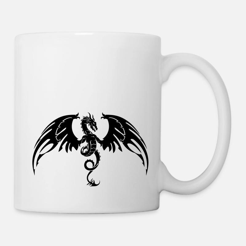 Drache Schwarz - Tasse - Weiß