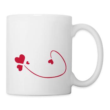 rote Herzen - Tasse - Weiß - Rechts
