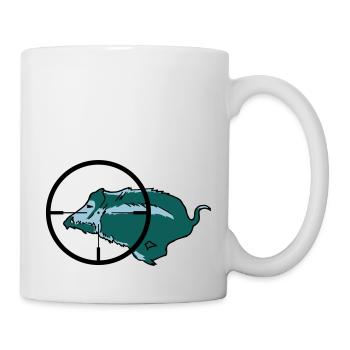 Wildschwein Drückjagd - Tasse - Weiß - Rechts