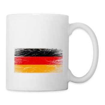 Deutschland Fußball Weltmeister Schwarz Rot Gold - Tasse - Weiß - Rechts