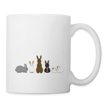 Fünf Kaninchen - Tasse - Weiß - Rechts