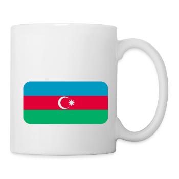 AZERBAIJAN FLAG round corner 400 dpi - Tasse - Weiß - Rechts