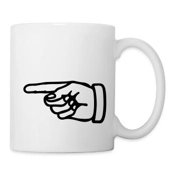 hand_zeigt_tq1 - Mug blanc - blanc - Droite