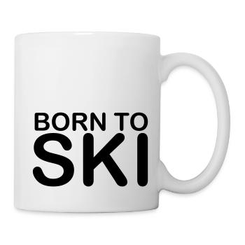 born to ski 10 - Tasse - Weiß - Rechts