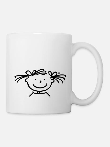 Kopf Mädchen - Tasse - Weiß