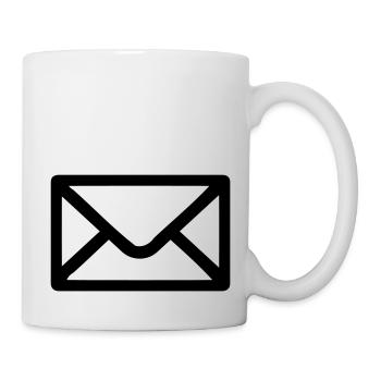 Brief Umschlag - Tasse - Weiß - Rechts