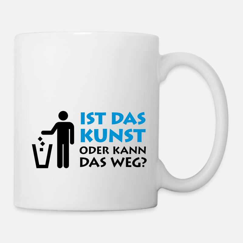Est-ce que cet art ou peut-il s'en aller? Ordures peintre musée - Mug blanc - blanc