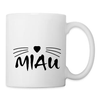 Miau Katze Geschenkidee - Tasse - Weiß - Rechts