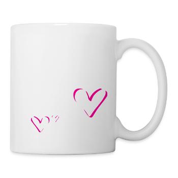 Glitzer Herzen Pink Personalisierbar - Tasse - Weiß - Rechts