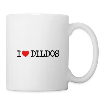 I love Ich liebe Dildos Vibrator Selbstbefriedigun - Tasse - Weiß - Rechts