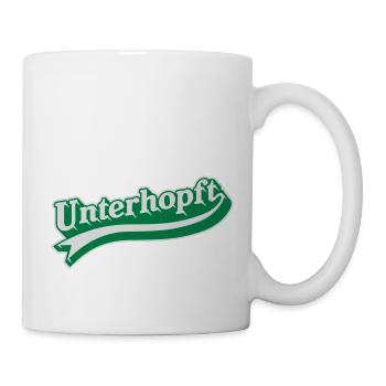 Unterhopft Bier T-Shirt Sprüche Design - Tasse - Weiß - Rechts