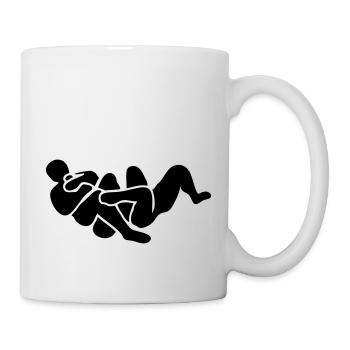 brazilian jiu jitsu bjj armbar illustrat - Tasse - Weiß - Rechts