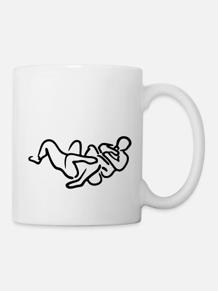brazilian jiu jitsu bjj armbar illustrat - Mug blanc - blanc