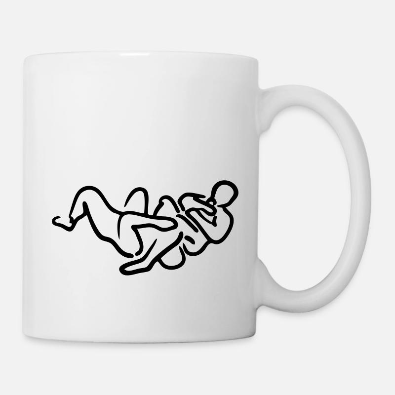 brazilian jiu jitsu bjj armbar illustrat - Mug blanc - blanc