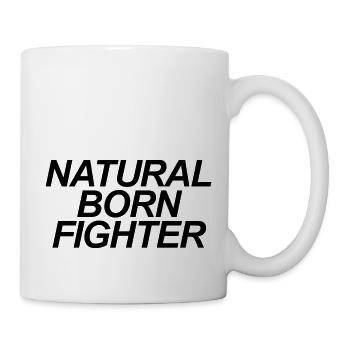 natural born fighter brazilian jiu jitsu - Mug blanc - blanc - Droite