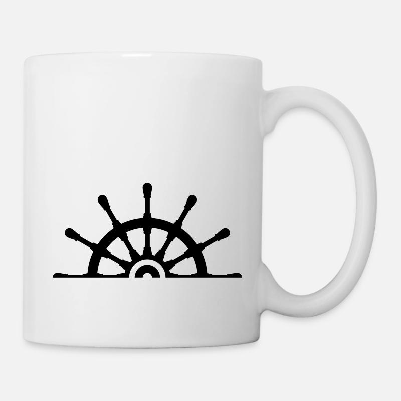 Half Ship Steering Wheel - Tasse - Weiß