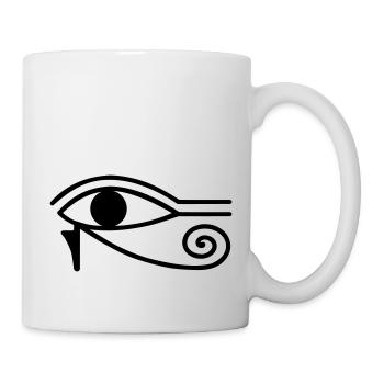 Œil Oudjat horus retro symbole vintage - Mug blanc - blanc - Droite