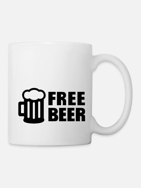 Free Beer - Tasse - Weiß
