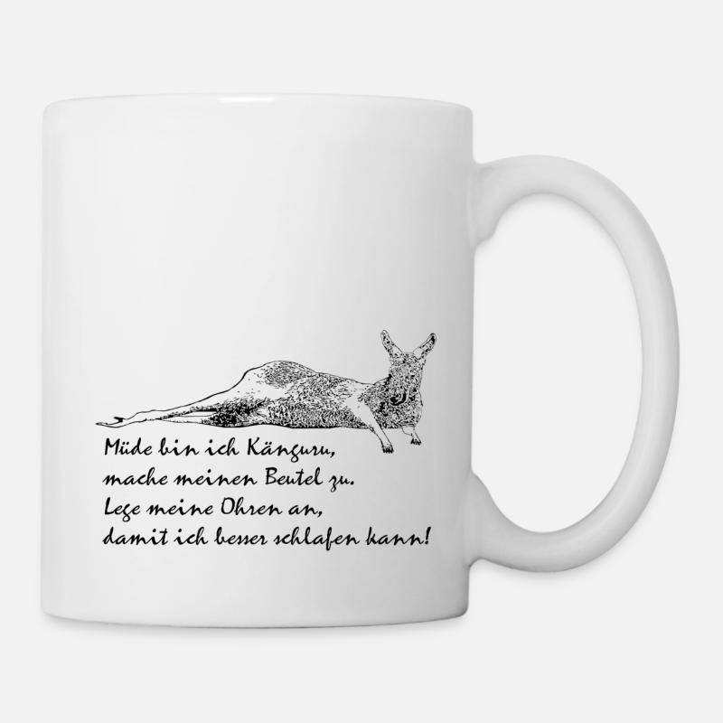 Müdes Känguru - Tasse - Weiß