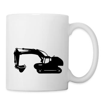 digger backhoe excavator machine - Mug - white - Right