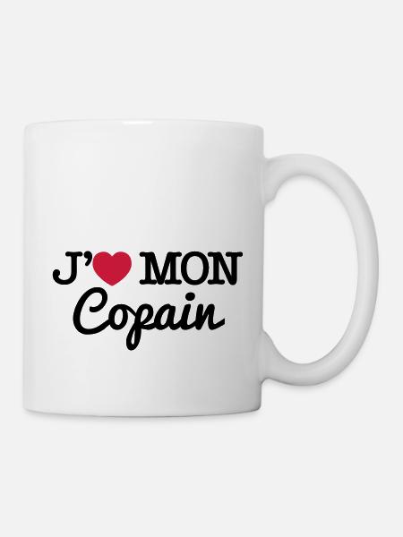 J'aime mon copain - Mug blanc - blanc