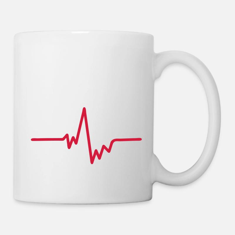 pulsation cardiaque amour son - Mug blanc - blanc
