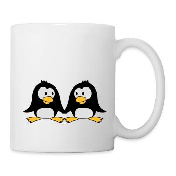 2 amateurs de mignons pingouins en amour couple am - Mug blanc - blanc - Droite