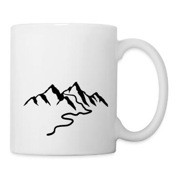 Schöne Berge Mit Wanderweg - Tasse - Weiß - Rechts