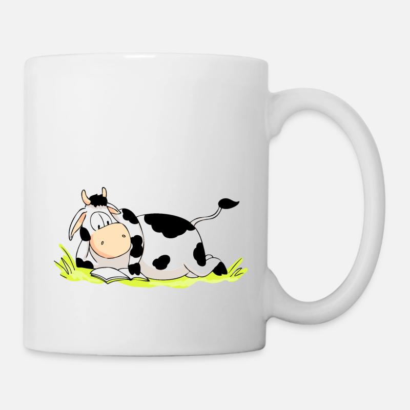 Reading Cow - Tasse - Weiß