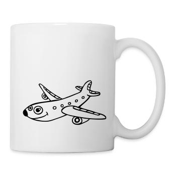 Zeichnung Flugzeug Comics Luftfahrt Flugzeuge lust - Tasse - Weiß - Rechts