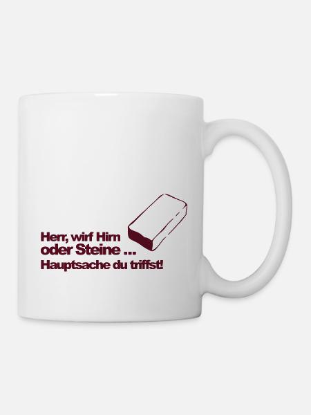 Hirn oder Steine (md) - Tasse - Weiß