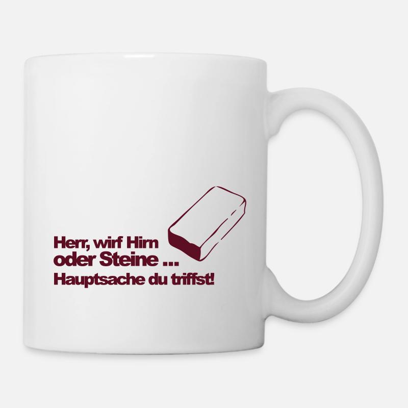 Hirn oder Steine (md) - Tasse - Weiß
