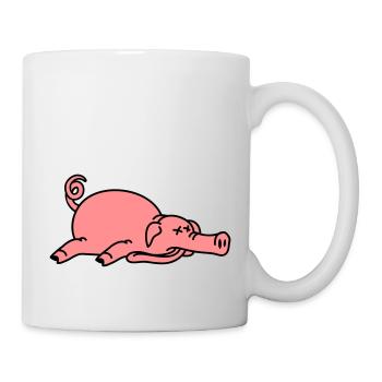 Dead pig on the floor - Mug - white - Right