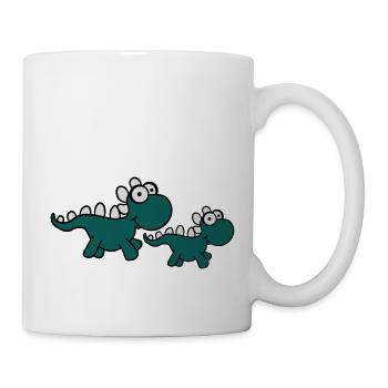 2 sweet little cute baby Dinos children - Mug - white - Right