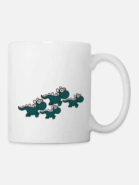 Dino famille 2 enfants maman papa parents sweet - Mug blanc - blanc