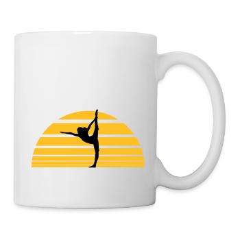 Yoga Sonnenuntergang Sonne - Tasse - Weiß - Rechts