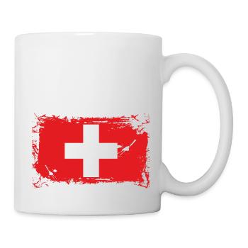 Flagge Schweiz, Switzerland, Swiss - Tasse - Weiß - Rechts