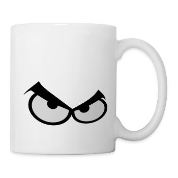 eyes smiley not content anger - Mug - white - Right
