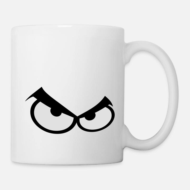 oeil yeux smiley pas content colere - Mug blanc - blanc