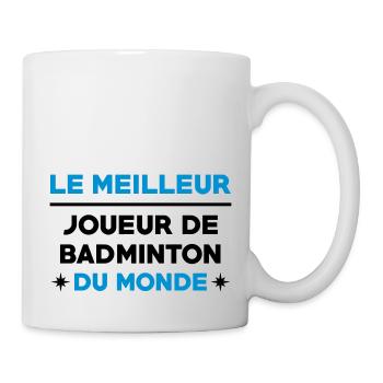 Badminton / Badiste / Tennis / Raquette / Sport - Mug blanc - blanc - Droite