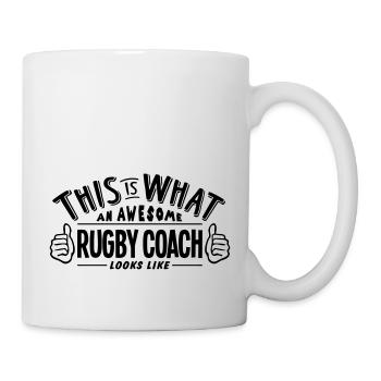 awesome rugby coach looks like pro desig - Mug - white - Right