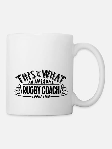 awesome rugby coach looks like pro desig - Mug - white
