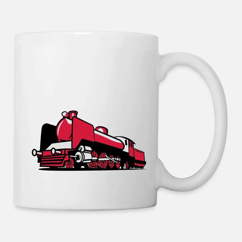 dampflok chemin de fer tendre - Mug blanc - blanc