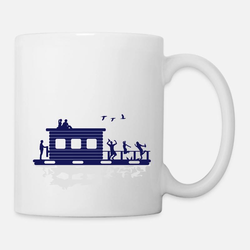 Hausboot Spiegelung - Tasse - Weiß