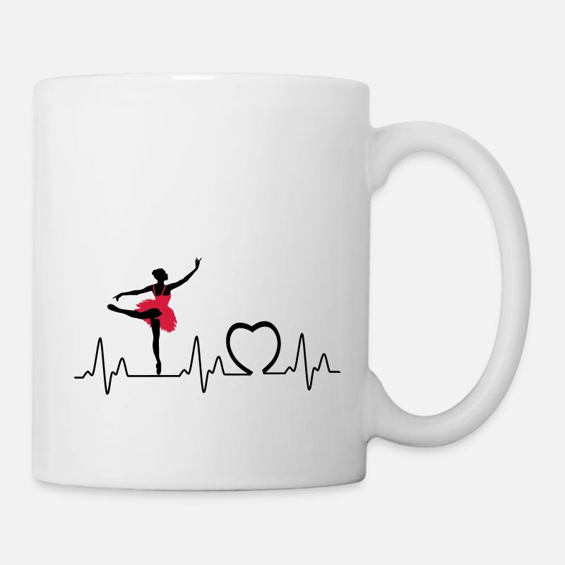 Heartbeat with heart ballet3 - Mug - white