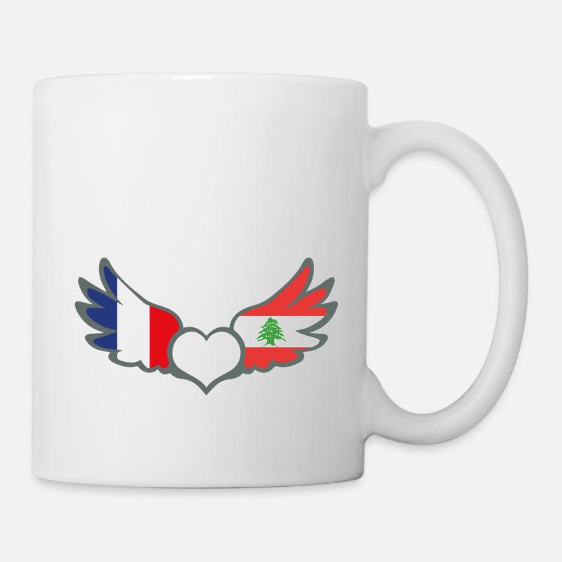 Drapeaux Français et Libanais France Liban II - Mug blanc - blanc
