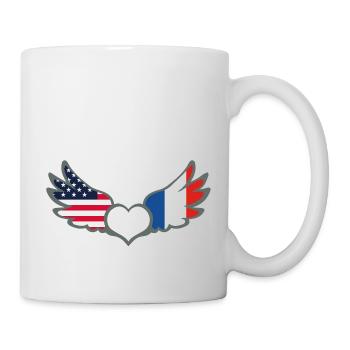 Drapeaux Français et American Flag France USA - Mug blanc - blanc - Droite