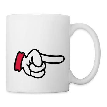 Doigt pointé / doigt pointé (3c) - Mug blanc - blanc - Droite
