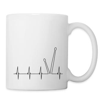 Battement de coeur de baguette, amour pour la batterie - Mug blanc - blanc - Droite
