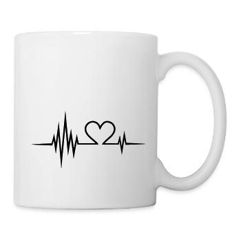 Pulse, fréquence, Saint Valentin, je t'aime, coeur - Mug blanc - blanc - Droite